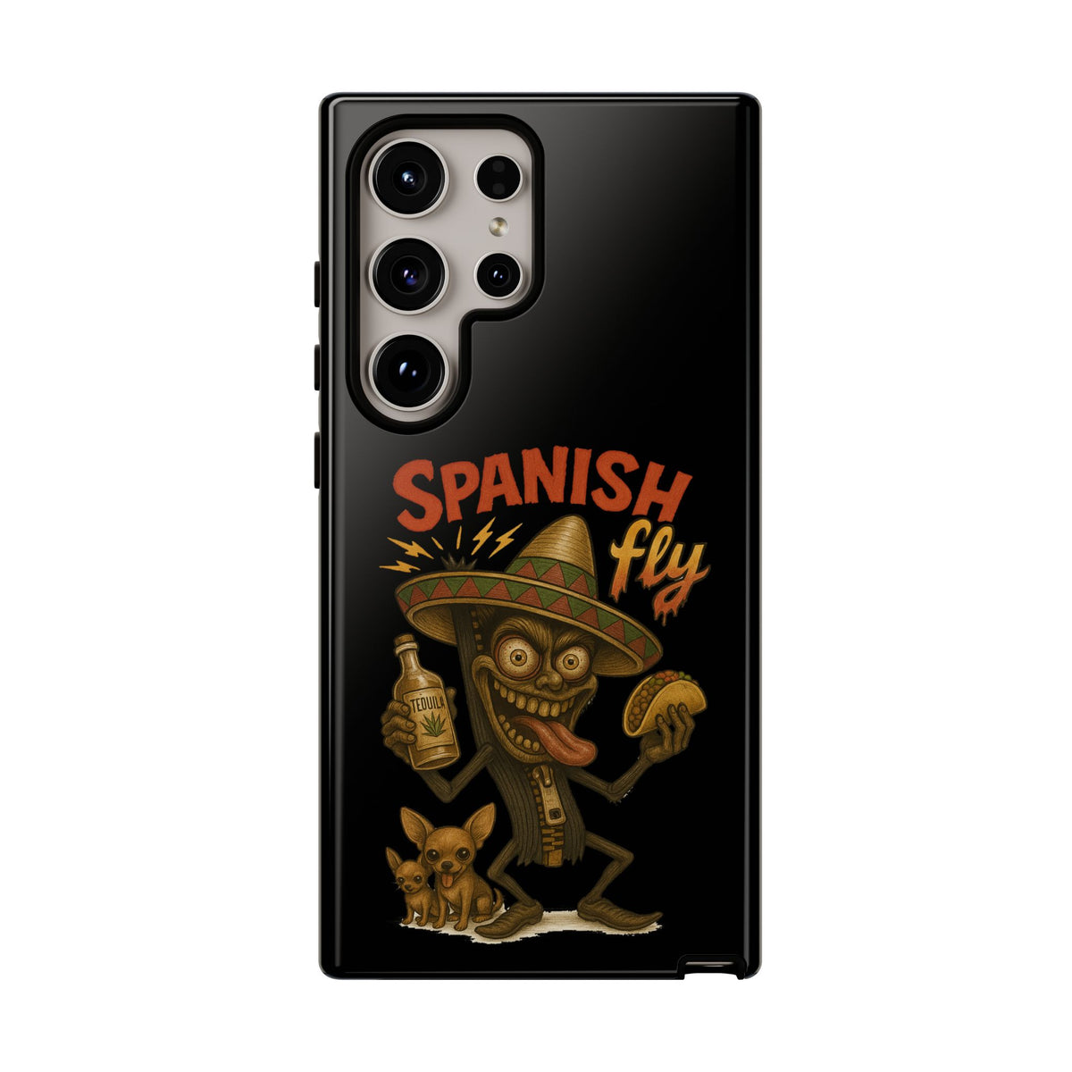 Spanish Fly Tough Phone Case — Retro Skull Sombrero Design