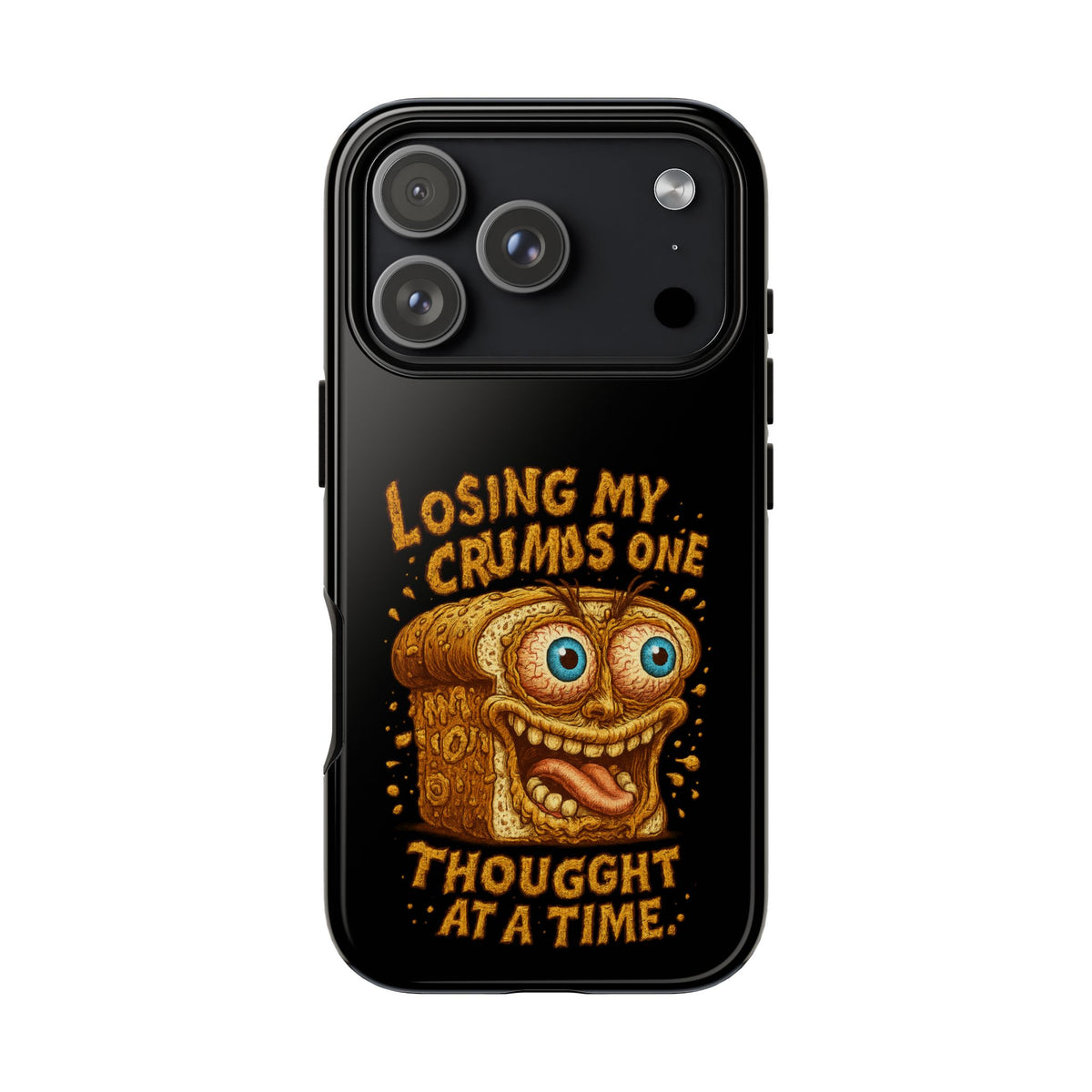 Phone Case — "Losing My Crumbs One Thought at a Time" Funny Retro Bread Illustration