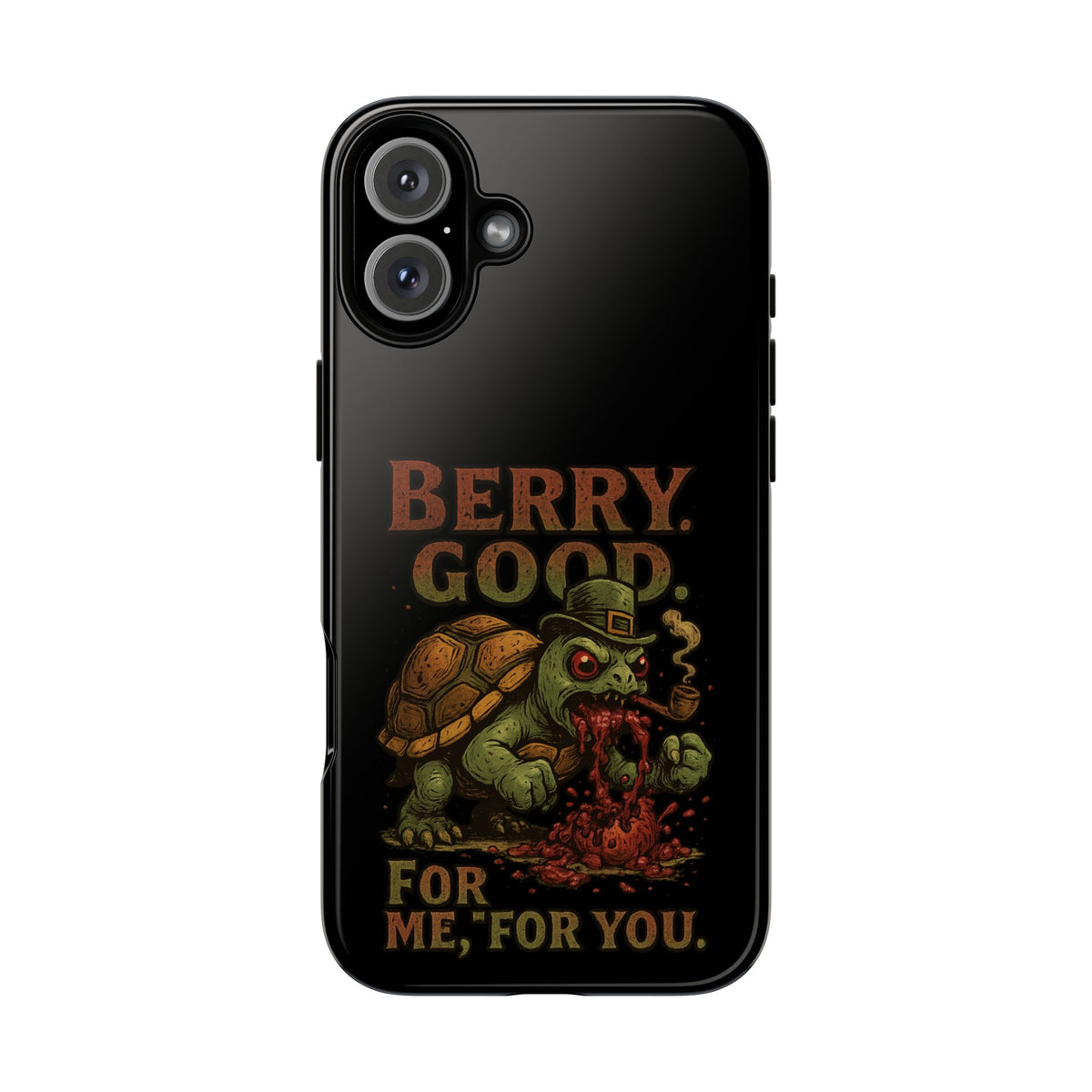 Phone Case — 'Berry Good' Zombie Turtle Graphic Tough Protective Case