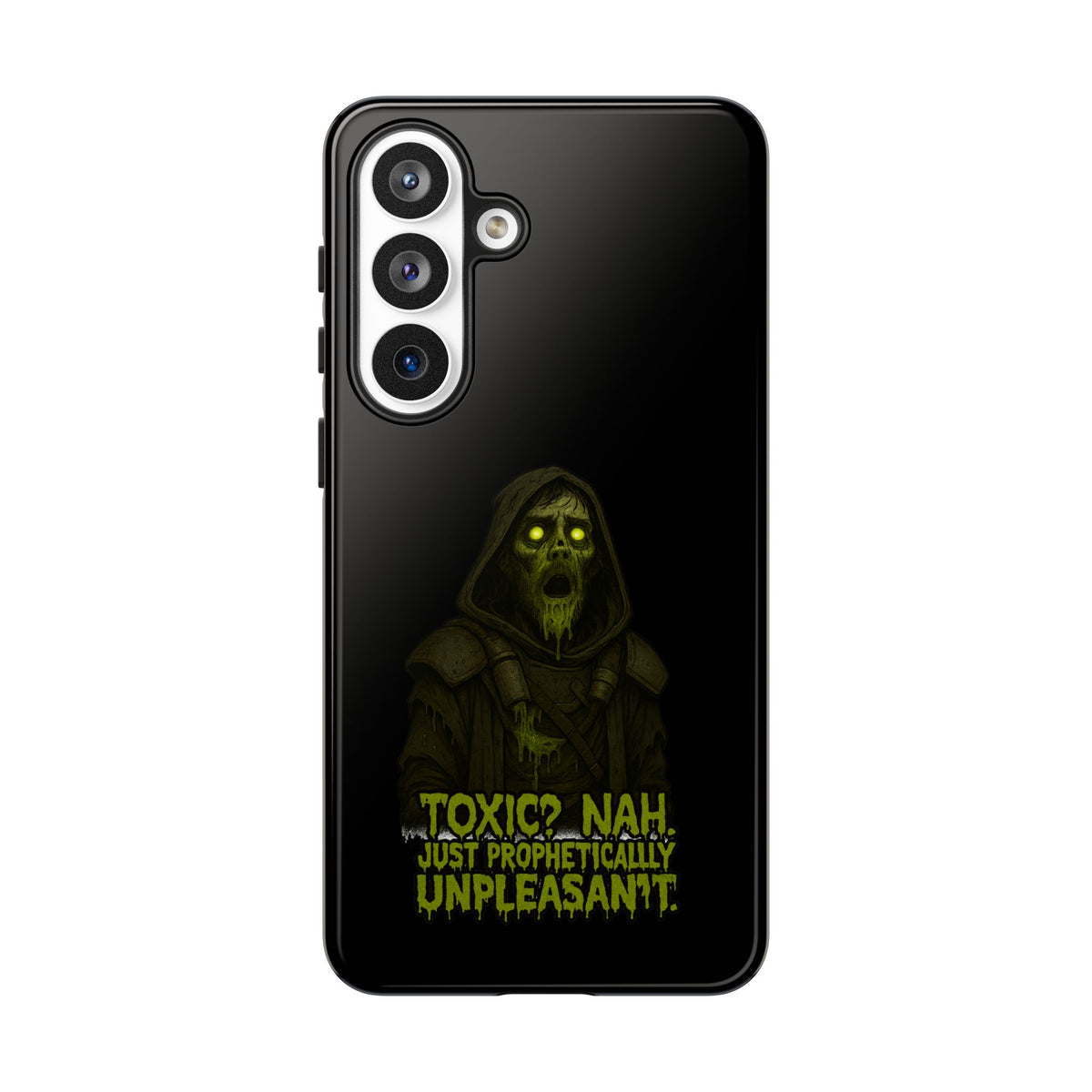 Phone Case — 'Toxic? Nah, Just Prophetically Unpleasant' Neon Grim Reaper Protective Cover