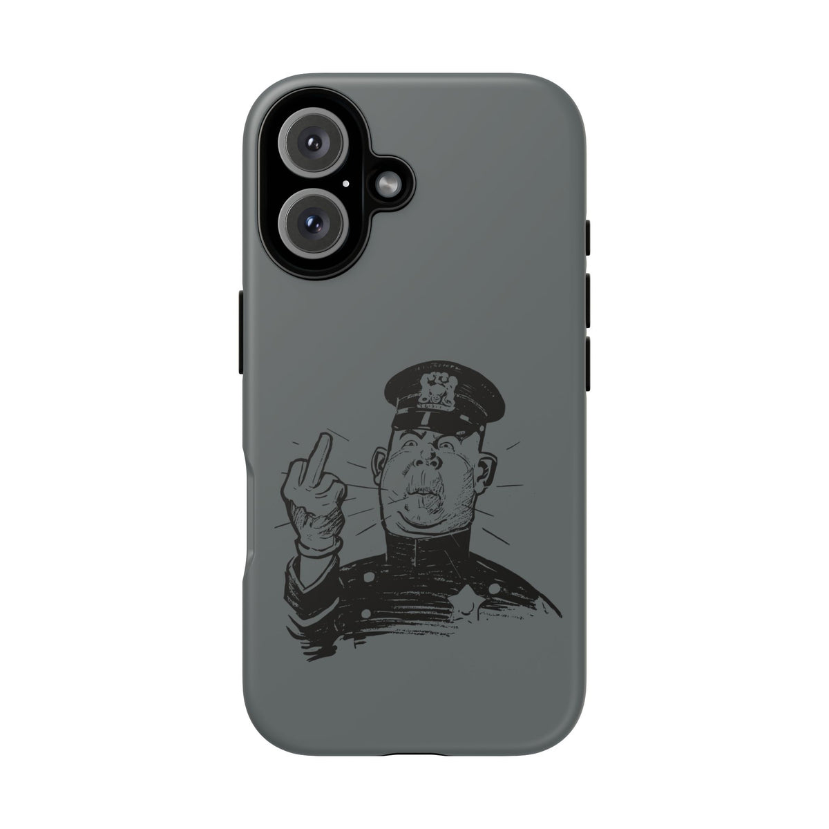 Vintage Cop Middle Finger Phone Case — Edgy Retro iPhone Protective Cover