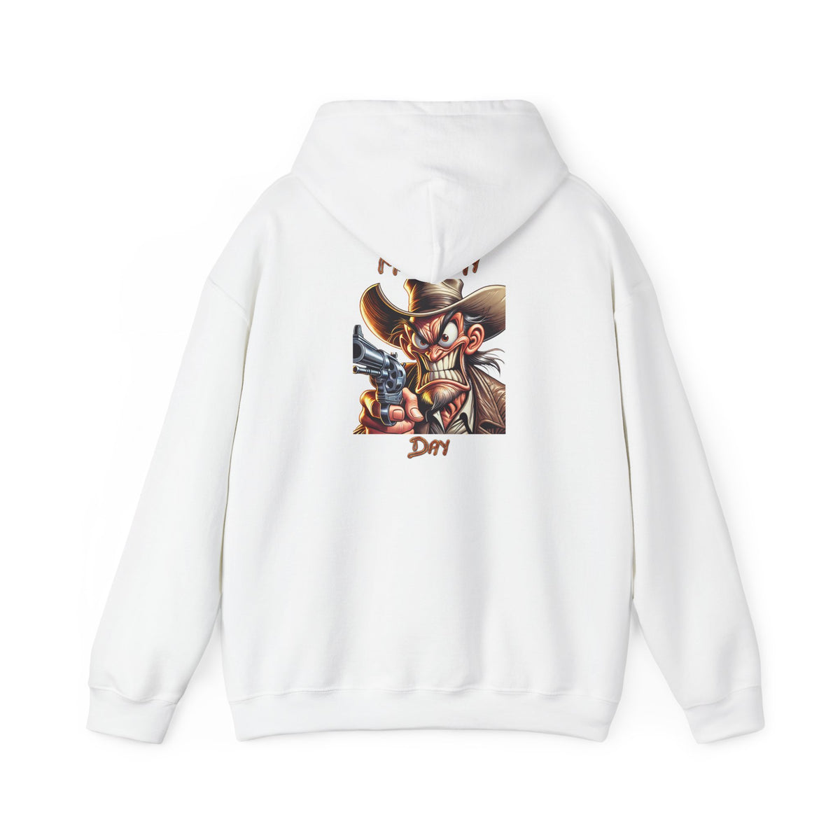 Make My Day Hoodie – Cartoon Gunslinger Attitude