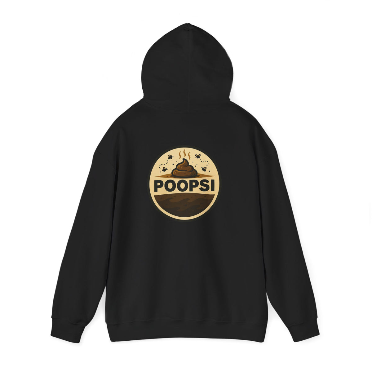 Funny 'POOPSI' Logo Hoodie — Retro Poop Emoji Graphic Pullover