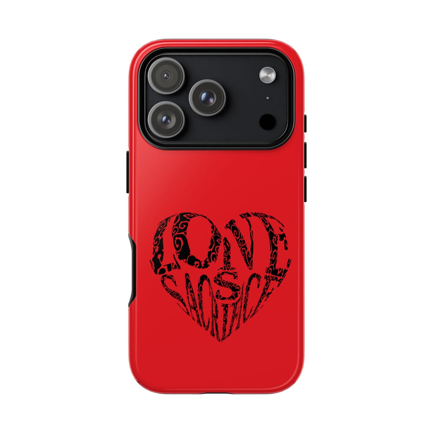 Red 'Love Justice' Heart Phone Case — Protective iPhone Cover, Valentine’s Gift