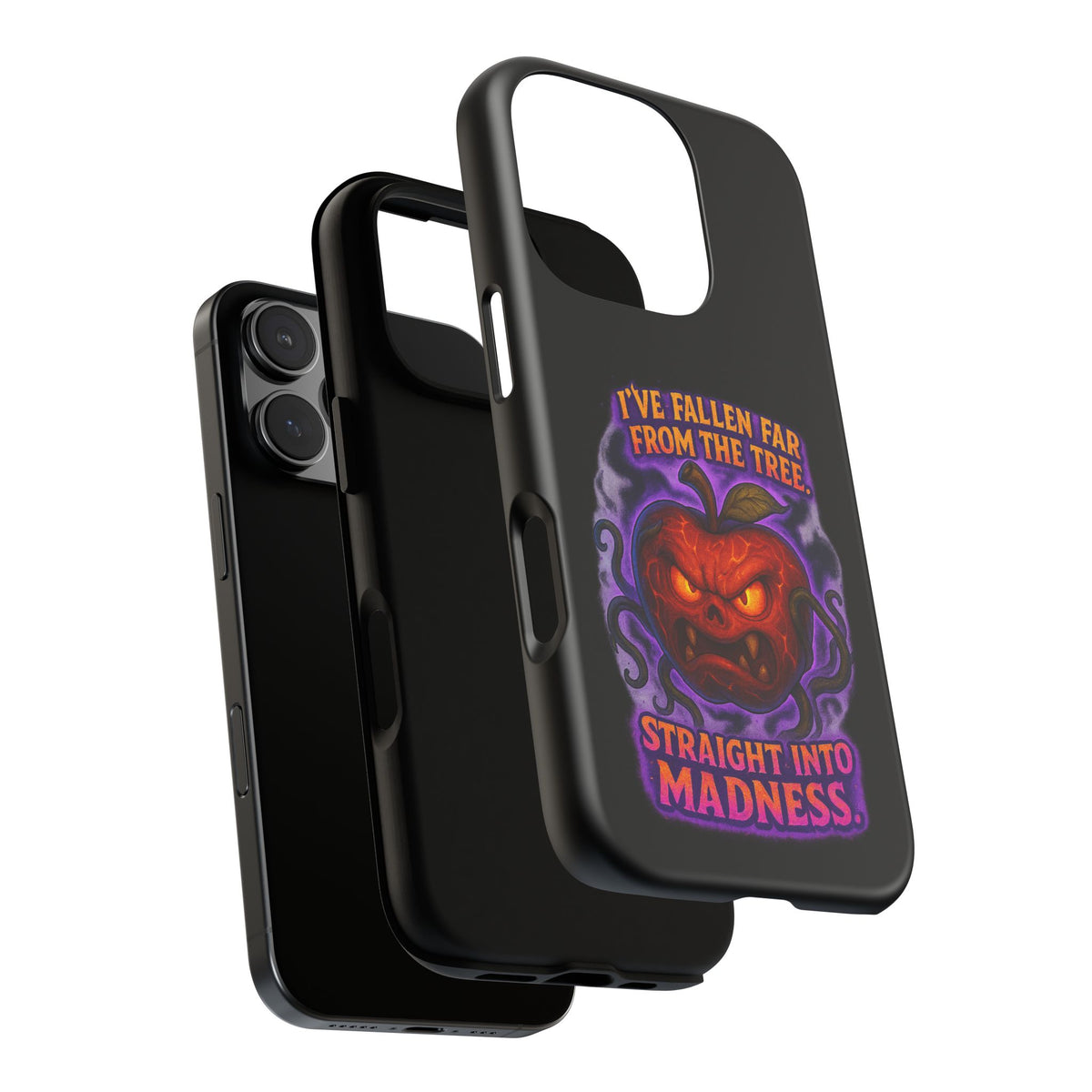 Phone Case — 'I've Fallen Far From the Tree, Straight Into Madness' Pumpkin Horror Design