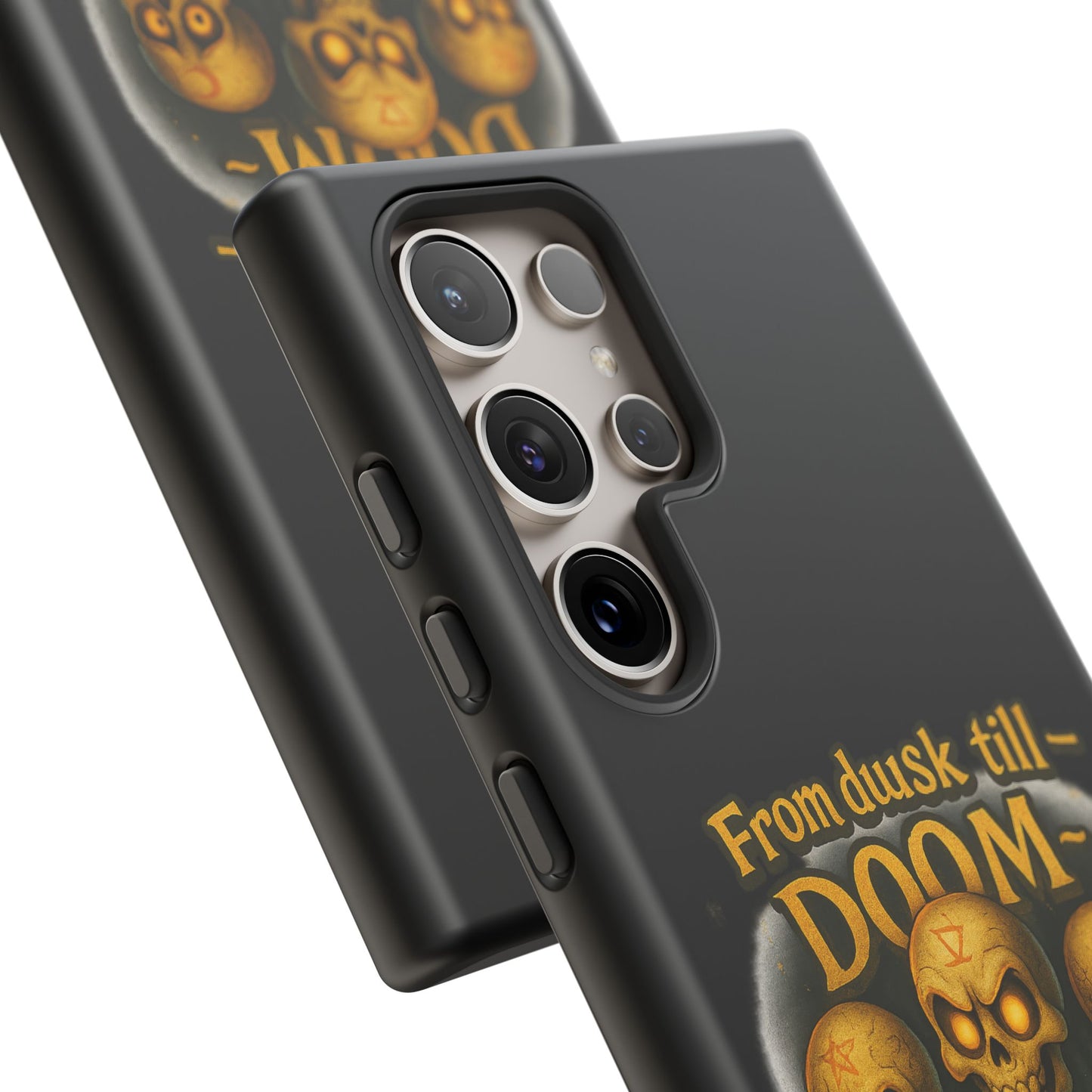Phone Case — "From Dusk Till Doom We Jam" Skeleton Band Design