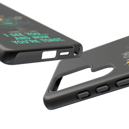 Phone Case — Cute Zombie Blaster Design with "I See You... And Now You're Toast"
