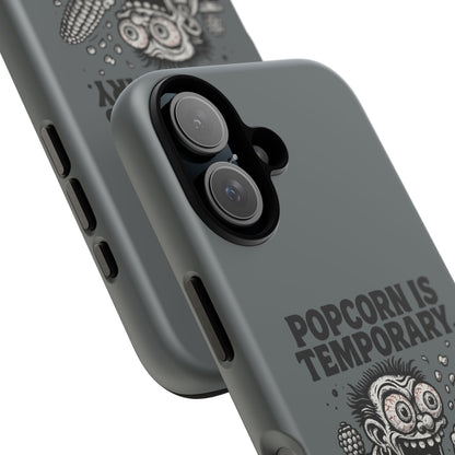 Phone Case — "Popcorn Is Temporary, Corn Is Eternal" Retro Zombie Corn Design