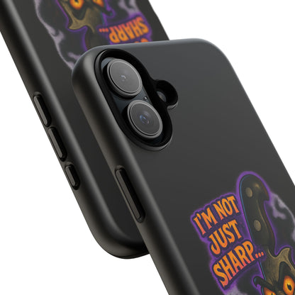 Knife Graphic Phone Case — "I'm Not Just Sharp... I'm Psycho-Sharp" Horror Phone Cover