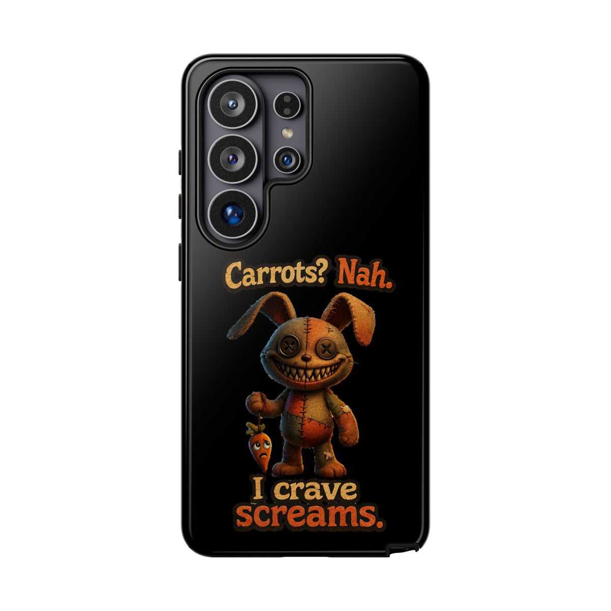 Phone Case — Creepy Bunny "Carrots? Nah. I crave screams." Halloween Horror Design