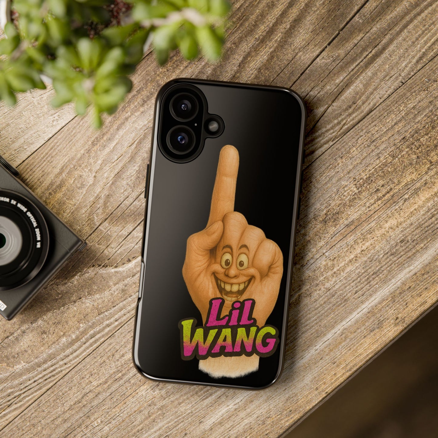 Phone Case — 'Lil Wang' Humorous Middle Finger Character Protective Cover