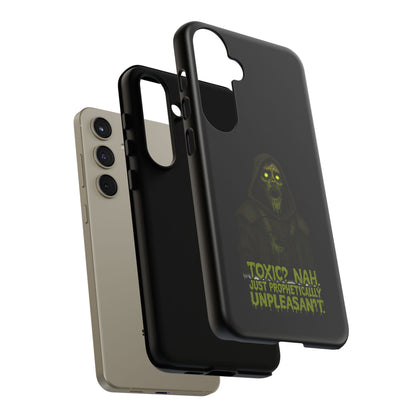 Phone Case — 'Toxic? Nah, Just Prophetically Unpleasant' Neon Grim Reaper Protective Cover