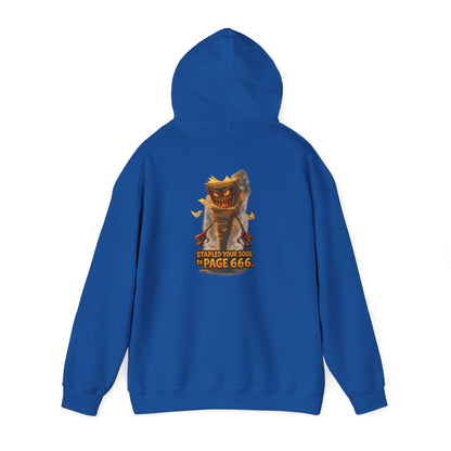 Demon "Page 666" Graphic Hoodie — Spooky Gothic Horror Pullover