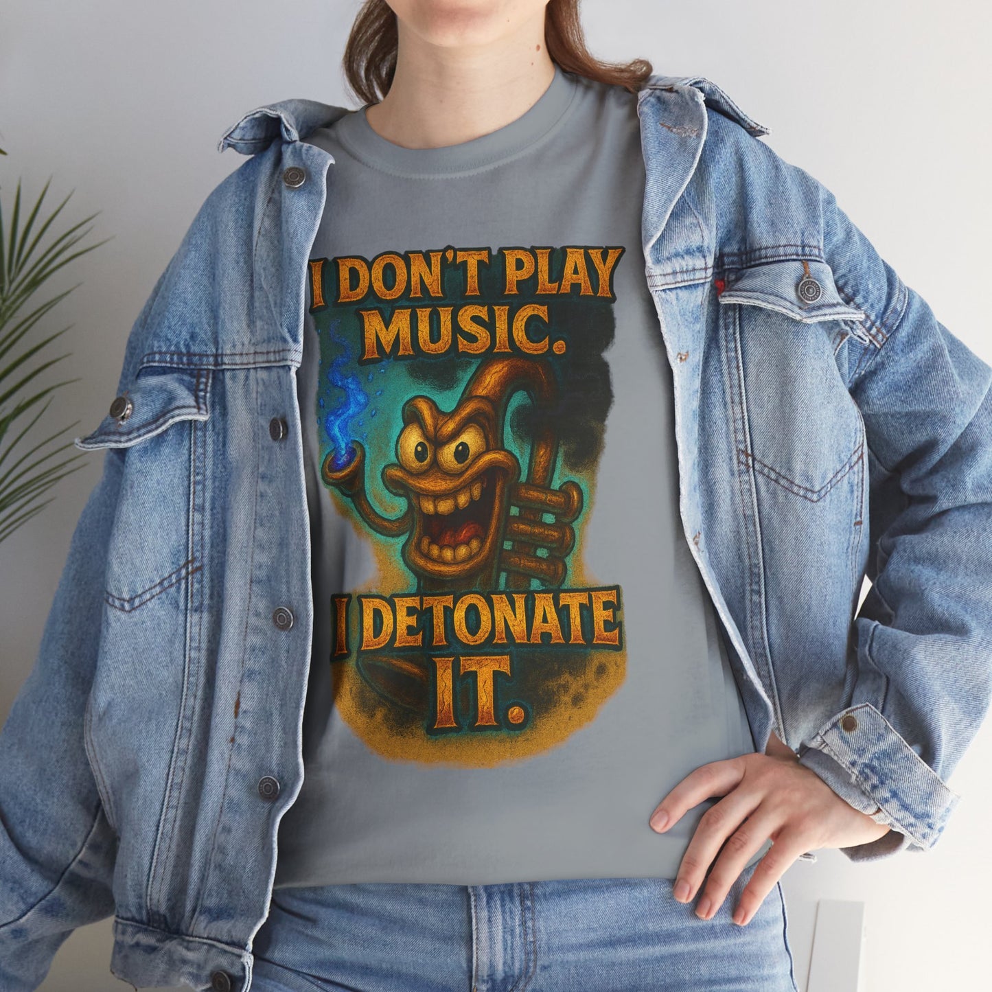 I Don’t Play Music I Detonate It T-Shirt | Cartoon Bomb Character