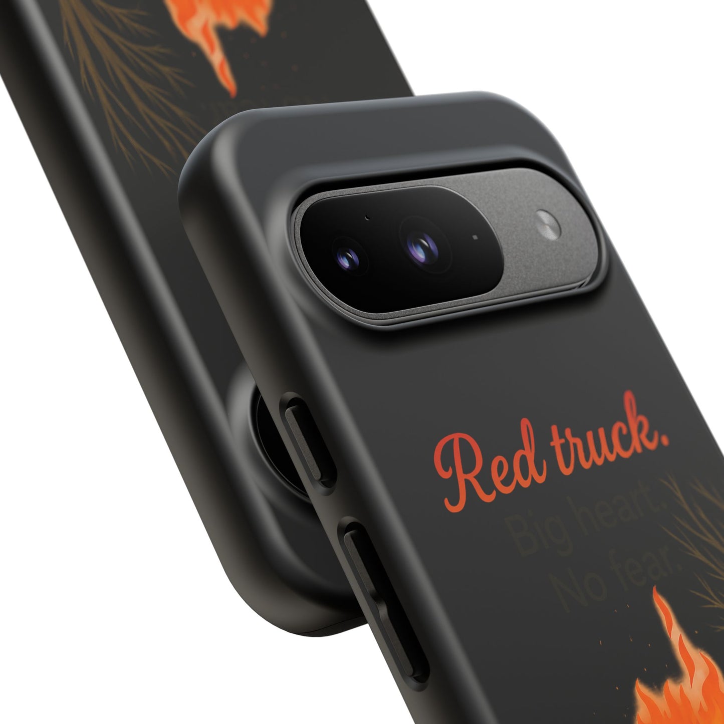 Phone Case — 'Red truck' Fire Truck Design, Vintage Firefighter Gift