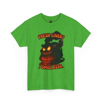 Fresh Linen? I Smell Fear Tee | Scary Laundry Monster Halloween Shirt
