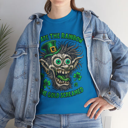 I Ate the Rainbow The Gold Scream'd T-Shirt | Creepy Leprechaun St. Patrick's