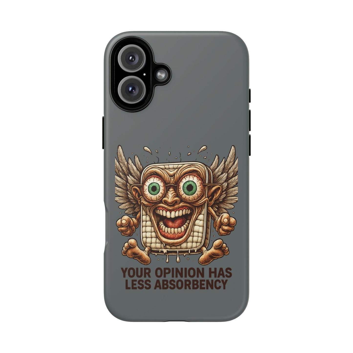 Phone Case — Funny Vintage Winged Toaster Design (“Your Opinion Has Less Absorbency”)