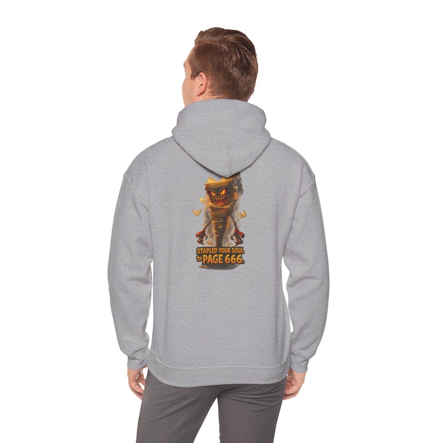 Demon "Page 666" Graphic Hoodie — Spooky Gothic Horror Pullover
