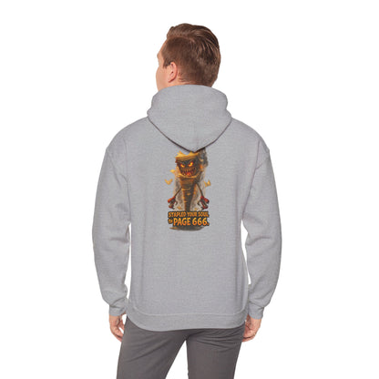Demon "Page 666" Graphic Hoodie — Spooky Gothic Horror Pullover