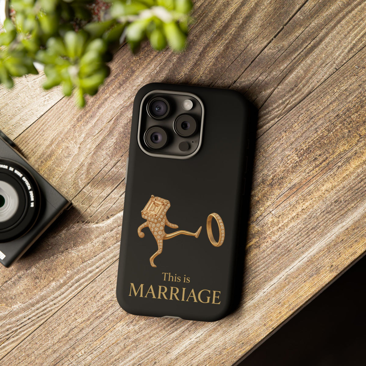 Phone Case - ‘This is Marriage’ Gold Ring Cartoon Design