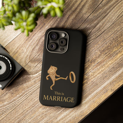 Phone Case - ‘This is Marriage’ Gold Ring Cartoon Design