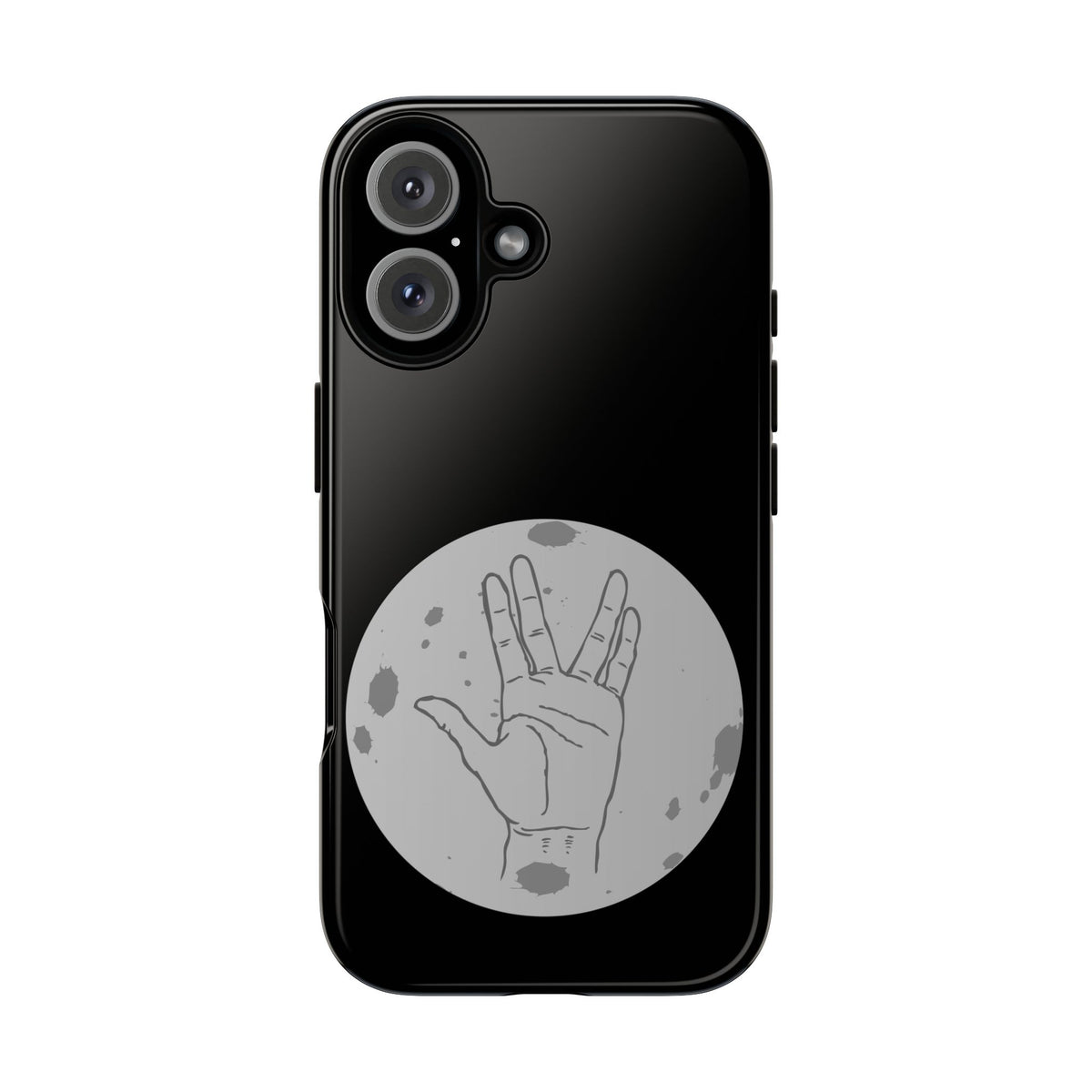 Spock Live Long Phone Case — Vulcan Salute Moon Graphic