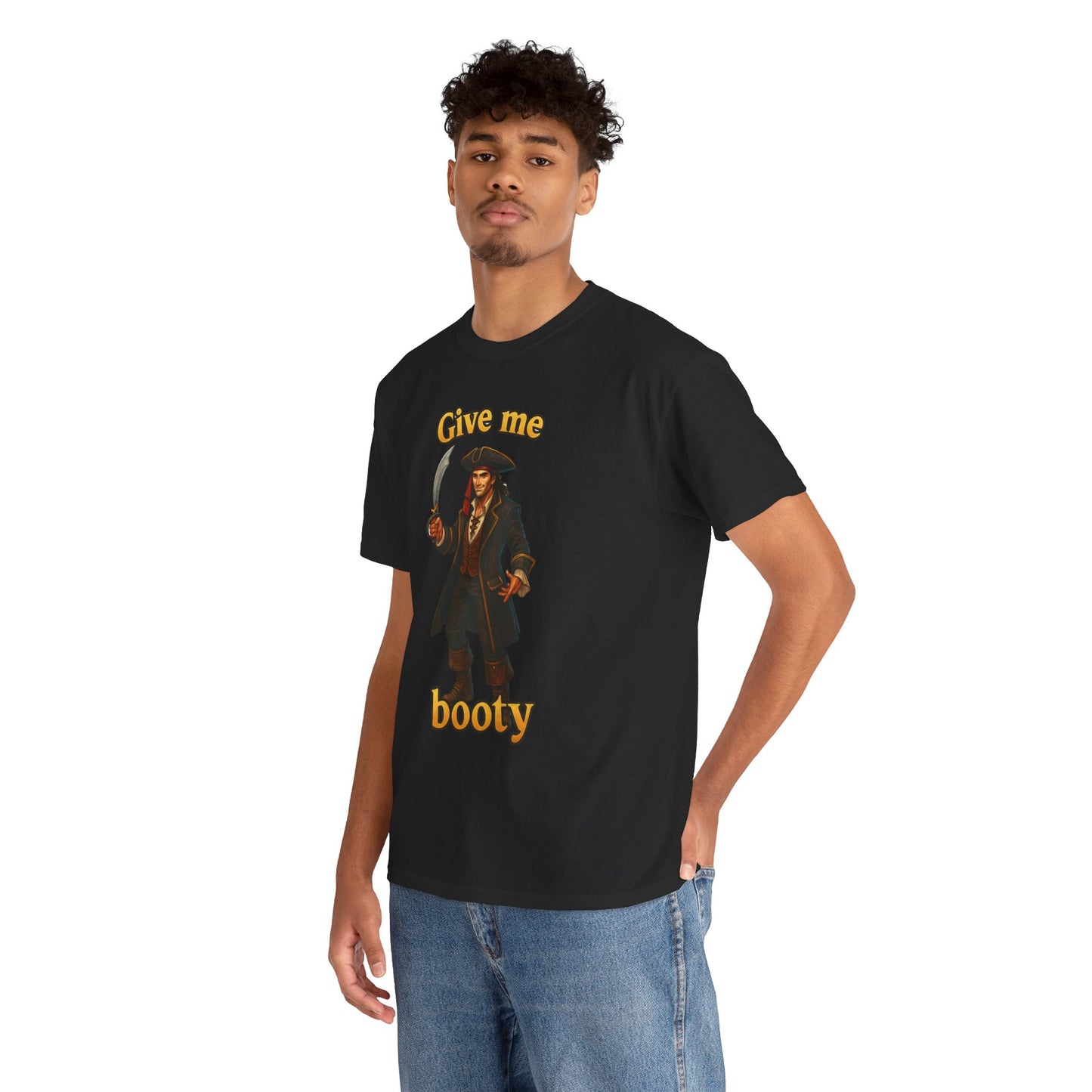 Pirate with Cutlass Give Me Booty T-Shirt