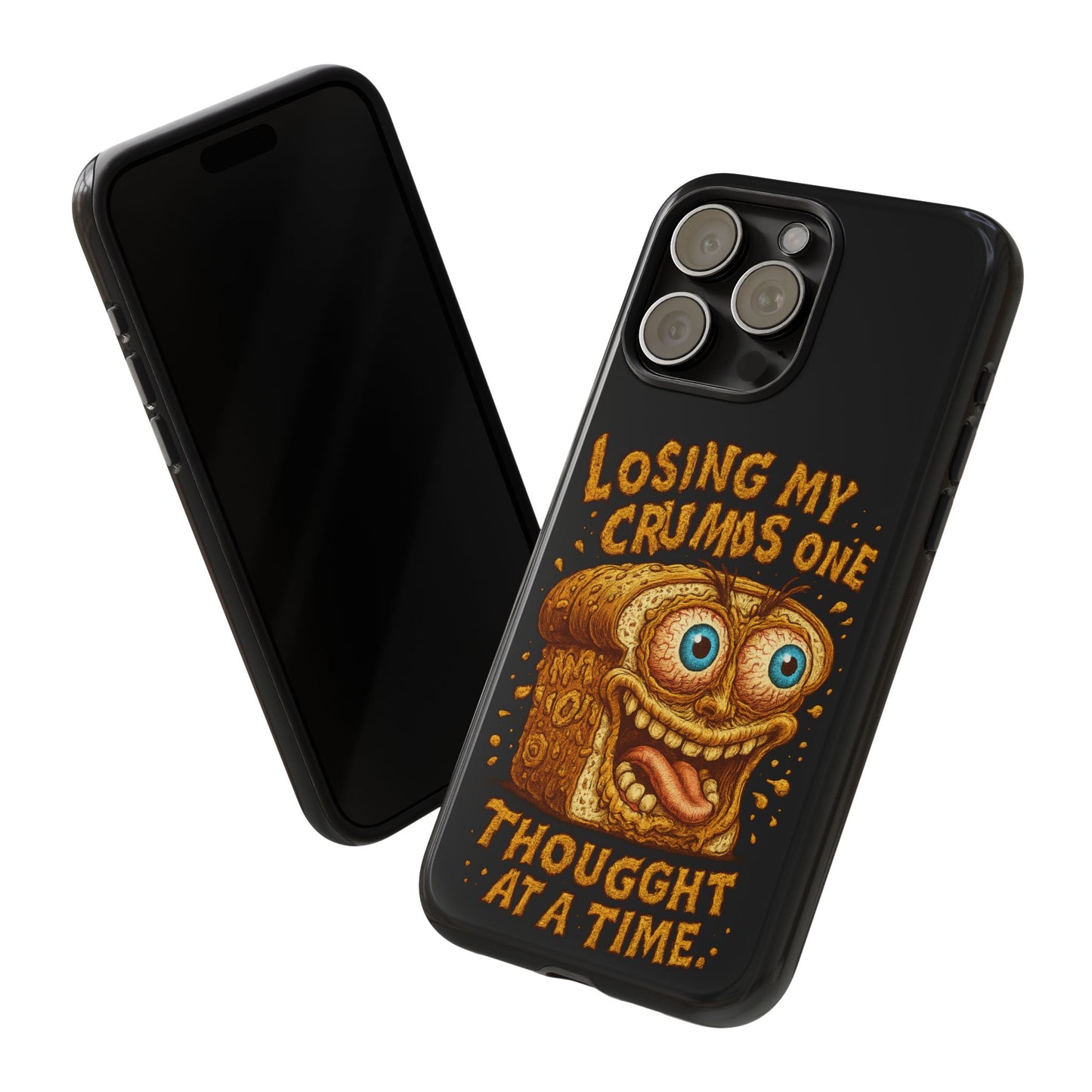 Phone Case — "Losing My Crumbs One Thought at a Time" Funny Retro Bread Illustration