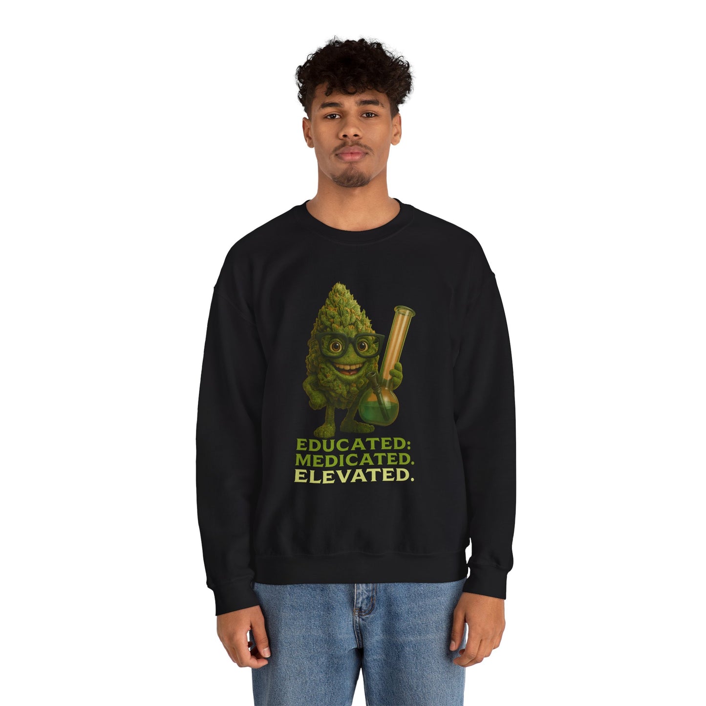 Educated. Medicated. Elevated. Crewneck Sweatshirt – Bud Edition