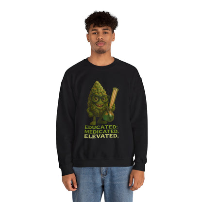 Educated. Medicated. Elevated. Crewneck Sweatshirt – Bud Edition