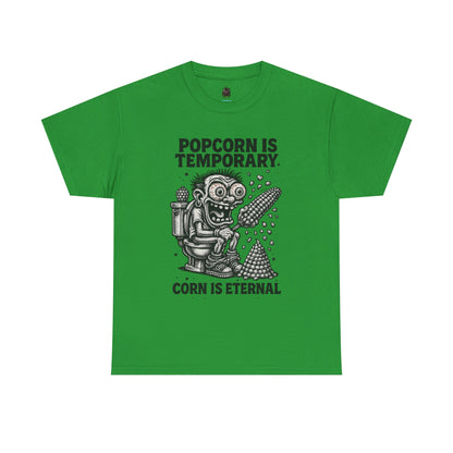 Popcorn Is Temporary Corn Is Eternal T-Shirt | Retro Skull Corn Design