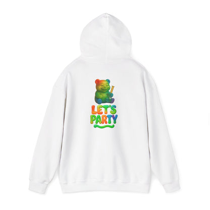 Hoodie — Colorful 'Let's Party' Gummy Bear Graphic Hoodie