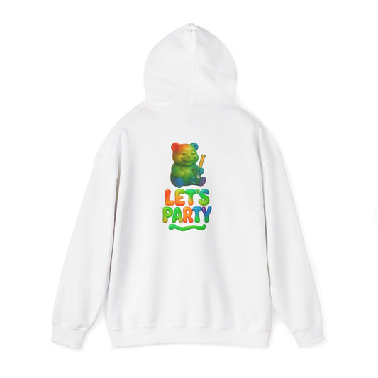 Hoodie — Colorful 'Let's Party' Gummy Bear Graphic Hoodie