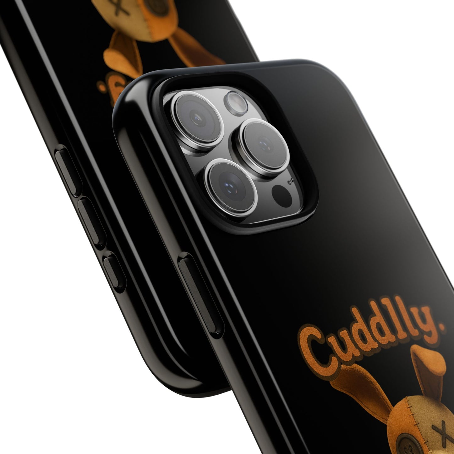 Phone Case — "Cuddly. Cracked. Kinda Dangerous." Cute Creepy Bunny Protective Case