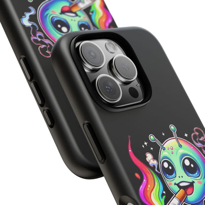Alien Smoking Rainbow Joint Phone Case — Cute Psychedelic Cannabis iPhone Cover