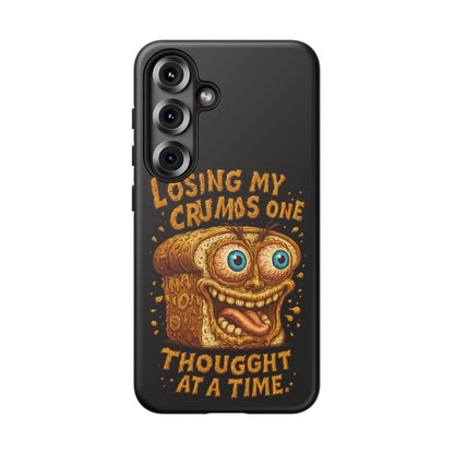 Phone Case — "Losing My Crumbs One Thought at a Time" Funny Retro Bread Illustration