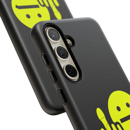 Phone Case — Neon Middle Finger Emoji Graphic