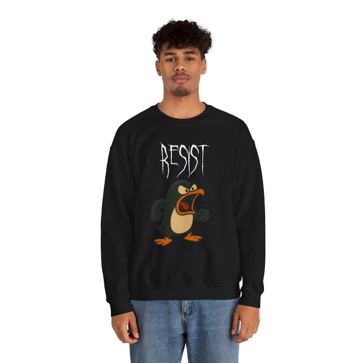 We Will Resist – Angry Penguin & Politician Crewneck Sweatshirt