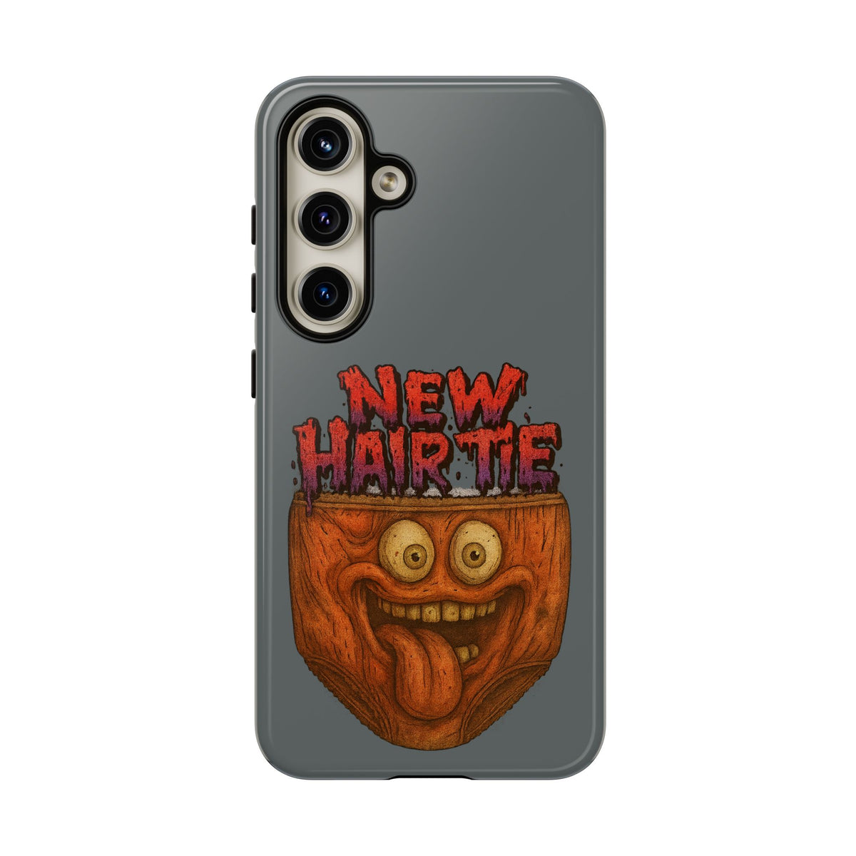 Phone Case — 'New Hairte' Funny Grinning Tongue-Out Monster Design