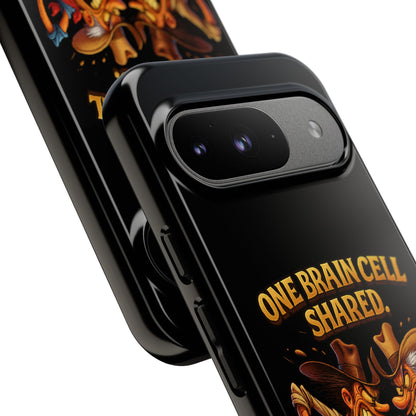 Phone Case — 'One Braincell Shared, Constantly Fighting for Custody' Funny Rivalry Cartoon