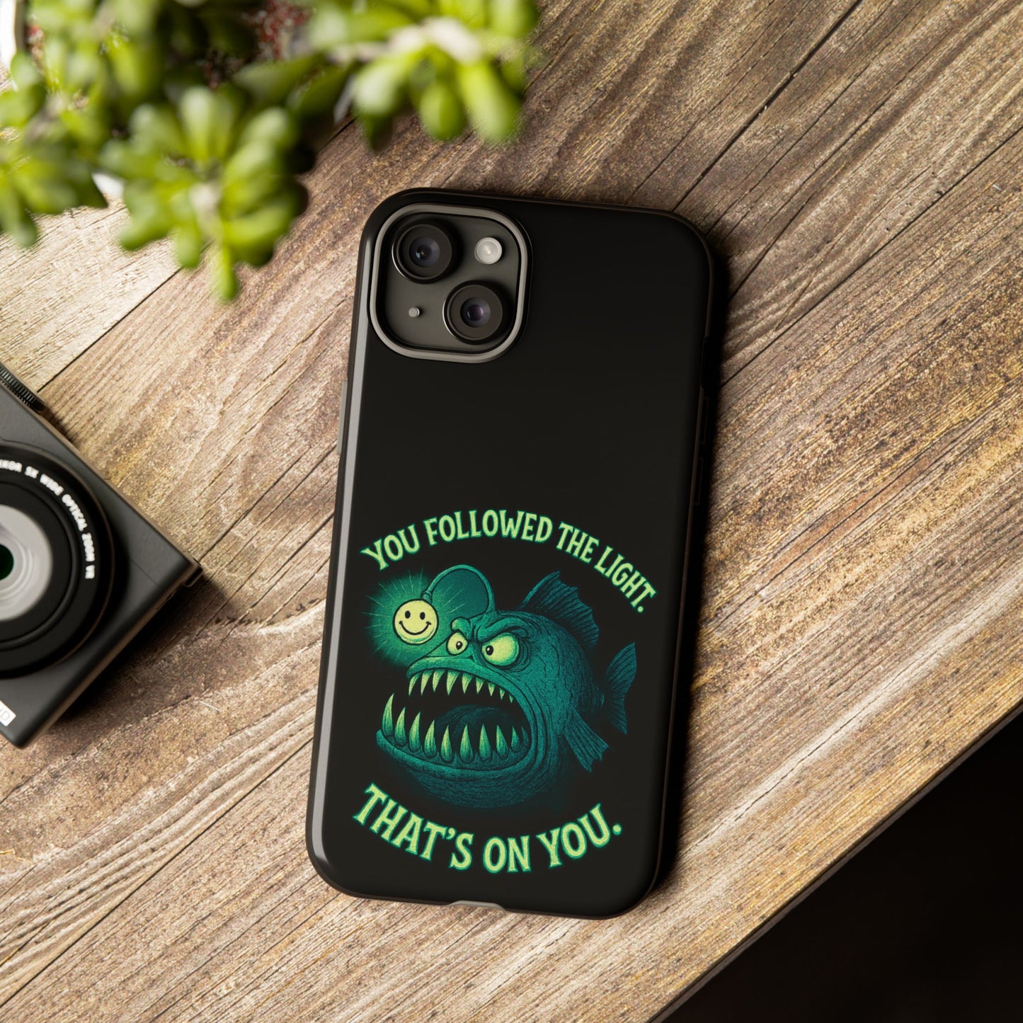 Anglerfish Phone Case – “You Followed The Light, That’s On You” Glow Horror Protective Case