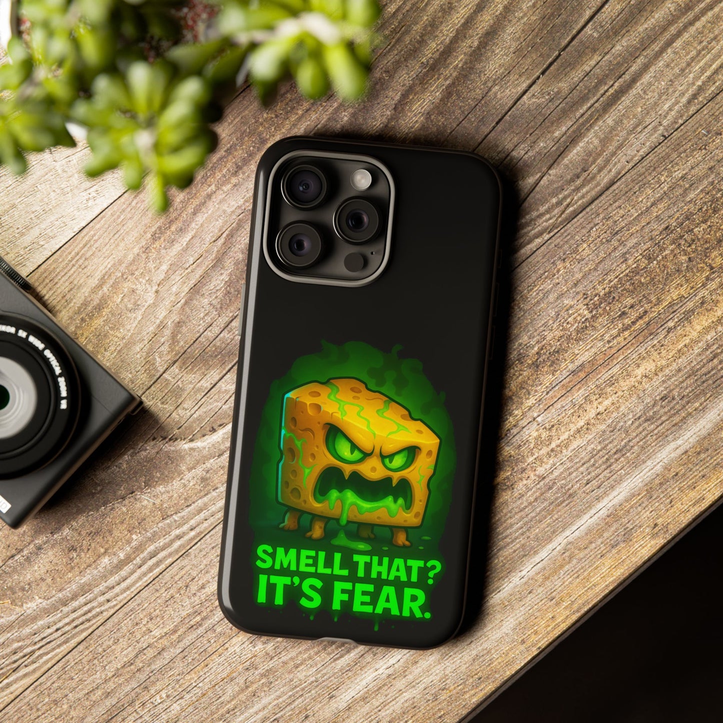 Phone Case — 'Smell That? It's Fear.' Spooky Cheese Monster Protective Case