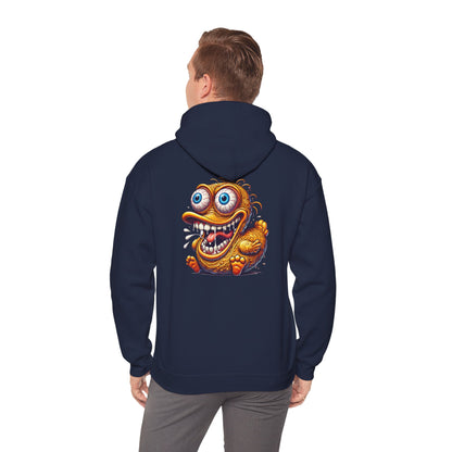Hoodie — Whimsical Big-Eyed Monster Cartoon Back Print
