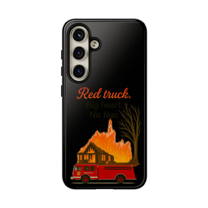 Phone Case — 'Red truck' Fire Truck Design, Vintage Firefighter Gift