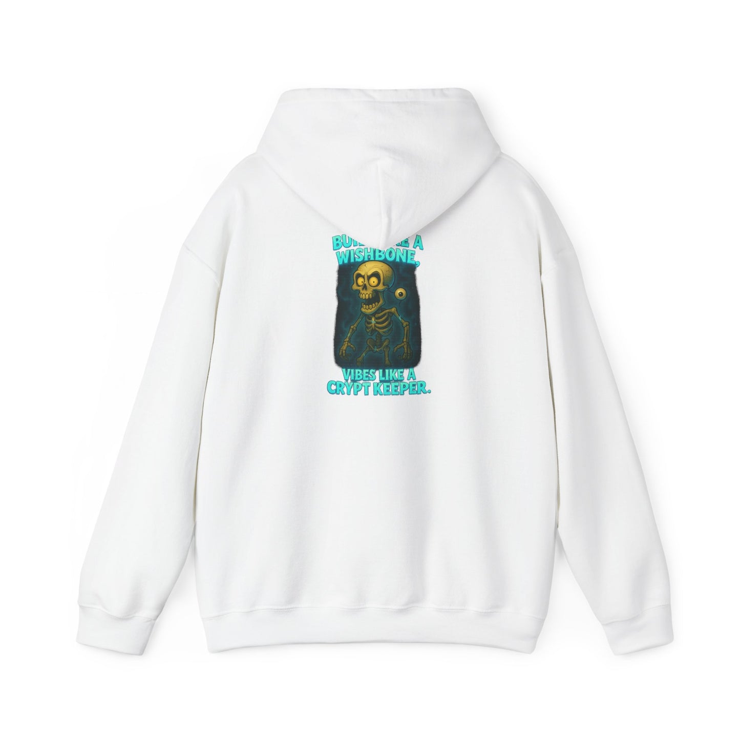 Skull Vintage Graphic Hoodie — "Built Like A Wishbone" Creepy Cute Pullover
