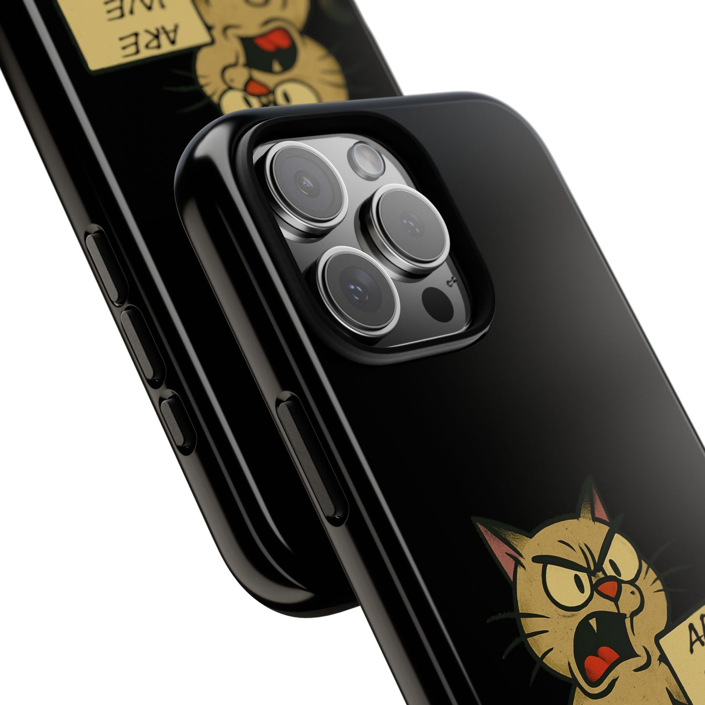 Angry Cat Phone Case — 'Are We Next' Protest Graphic iPhone Case