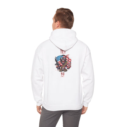Patriotic Skull & Flag Hoodie – American Eagle Skeleton Graphic Sweatshirt