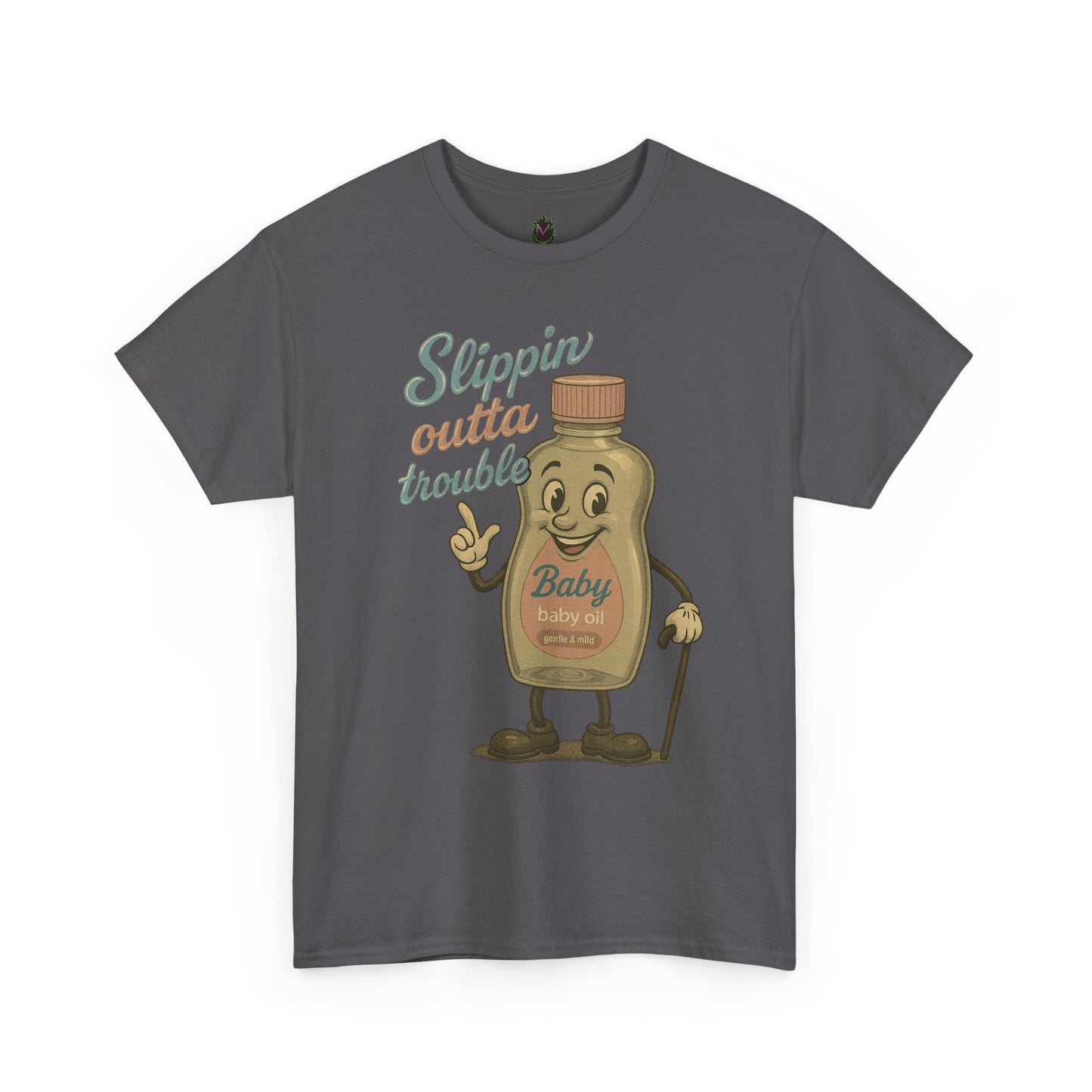 Slippin' Outta Trouble – Vintage Baby Oil Cartoon Tee