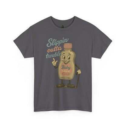 Slippin' Outta Trouble – Vintage Baby Oil Cartoon Tee